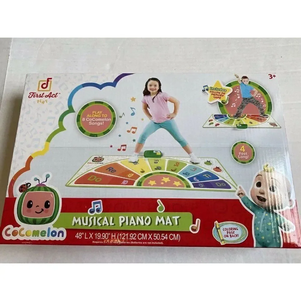 Cocomelon Musical Piano Mat 8 Songs 4 Feet Long‎ Follow Me Memory Game NEW